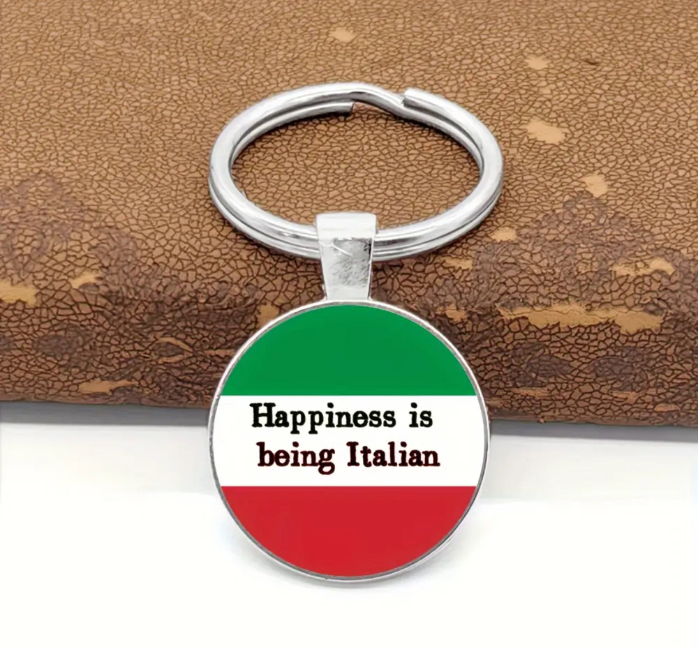 3/$25 Happiness Is Being Italian Keychain NEW